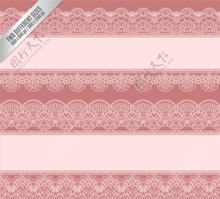 豆沙粉色蕾丝花纹背景矢量图