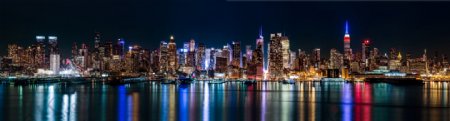 纽约宽幅夜景图片