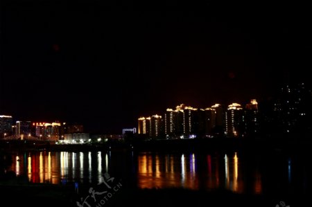 夜景江景摄影图片