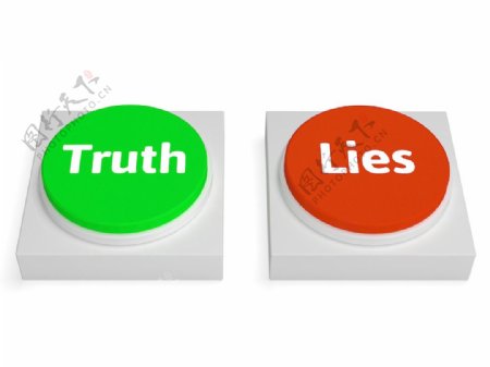 真相按钮显示真正的或骗子