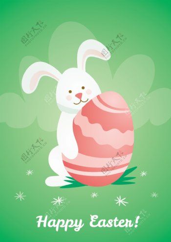 复活节兔子卡