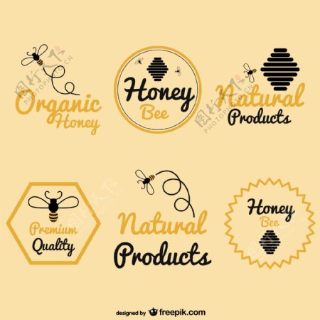 蜜蜂蜂蜜标识包
