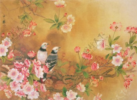 中式油画装饰背景墙