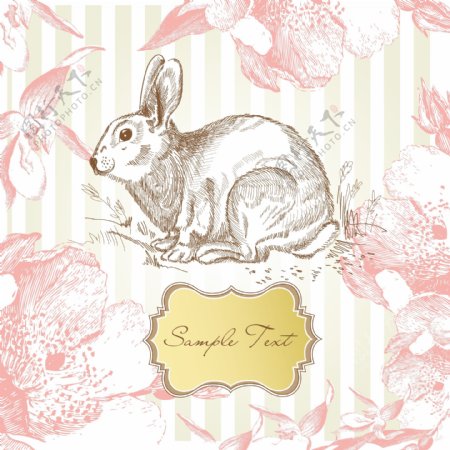 Vintage复活节的兔子