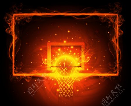 火焰篮球篮板背景图片