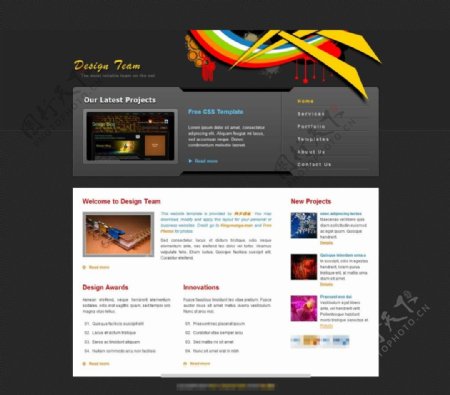 黑色设计展示网站模板