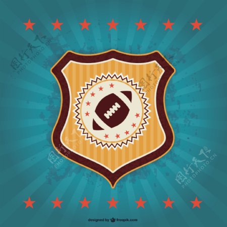 美国足球复古徽徽
