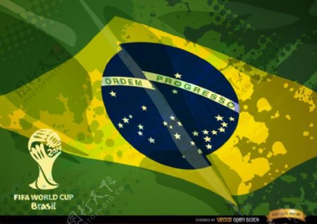 巴西垃圾足球杯标志旗