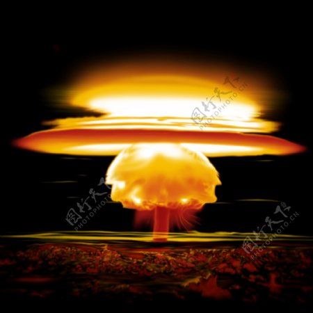 原子弹爆炸蘑菇云火焰效果高清PSD下载