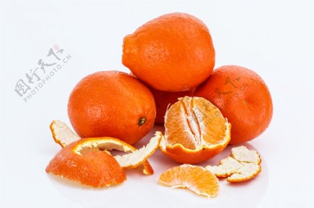 剥皮的砂糖橘高清图片