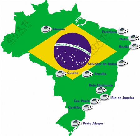 巴西足球地图创意