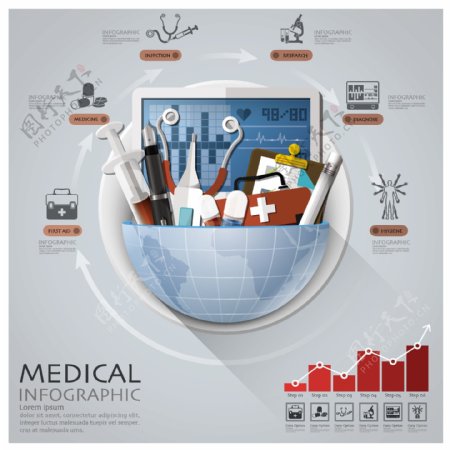 创意医疗工具信息图图片