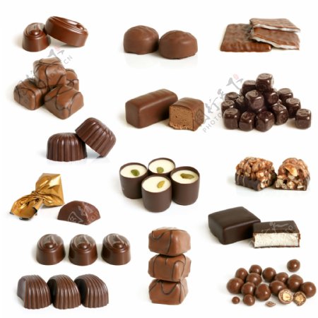 各种形状的巧克力