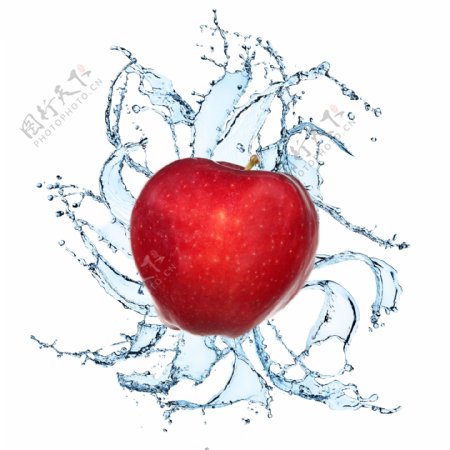 红苹果与水