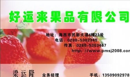 果品蔬菜名片模板CDR0011