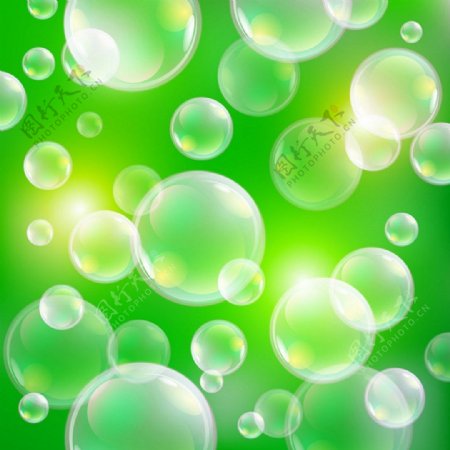 绿色气泡背景素材