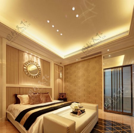 时尚卧室大床设计图
