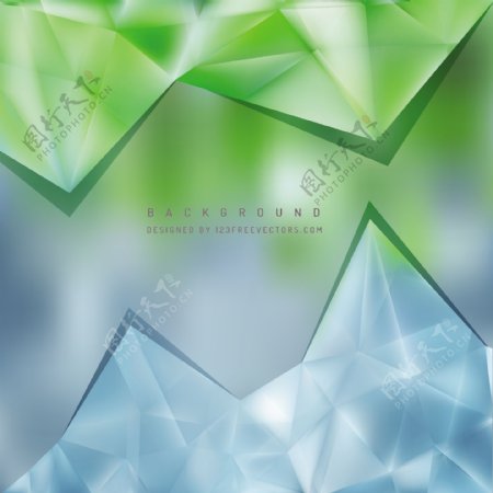 蓝绿三角背景模板