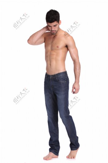 牛仔裤模特图片
