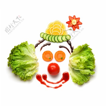蔬菜水果组成的小丑