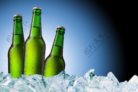 冰块里的啤酒图片