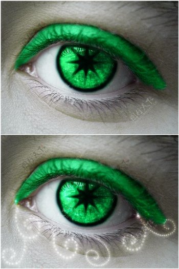 绿色光芒的眼睛