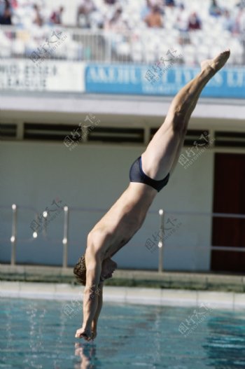 男跳水运动员跳水瞬间