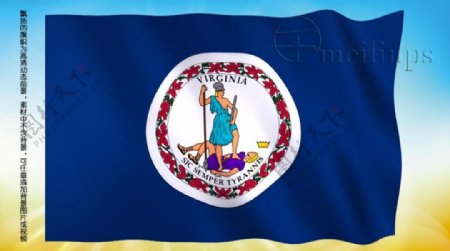 动态前景旗帜飘扬267弗吉尼亚州