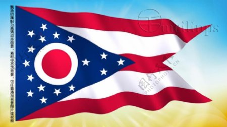 动态前景旗帜飘扬256俄亥俄州