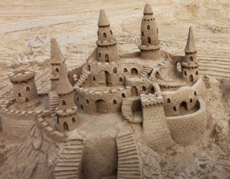 沙雕城堡摄影