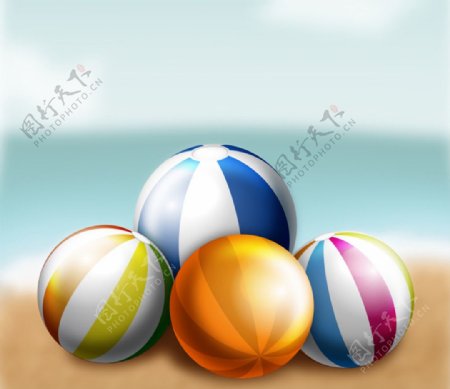 彩色沙滩球
