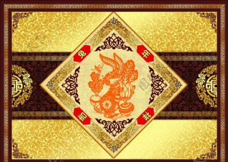 十二生肖剪纸中国传统元素