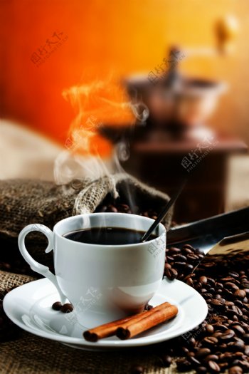 咖啡与咖啡豆摄影