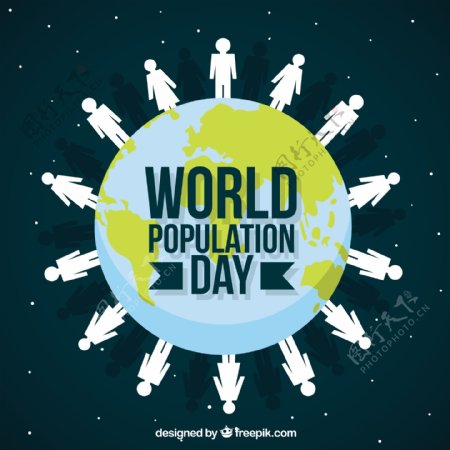 世界背景与人口的人口日