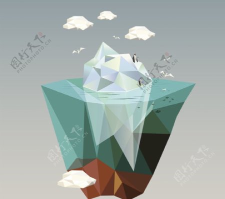 抽象冰川设计矢量素材