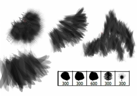 5种羽毛效果笔刷