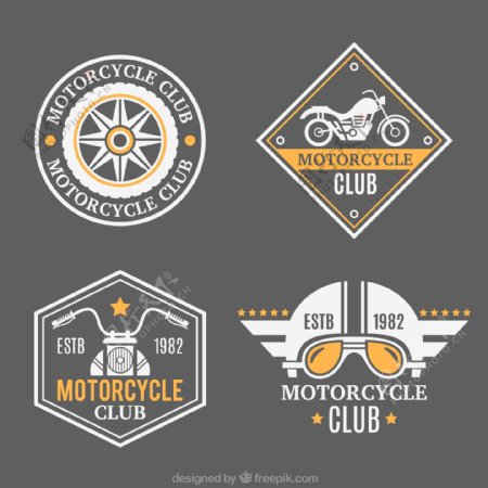 摩托车复古徽章素材