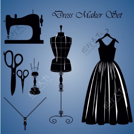 缝纫机和裙子
