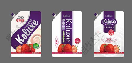 草莓味酸牛奶包装图片