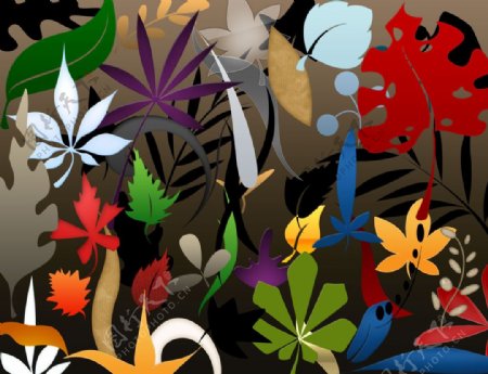植物花纹手绘树叶图案Photoshop笔刷下载