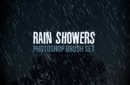 简单的下雨背景雨水效果Photoshop笔刷