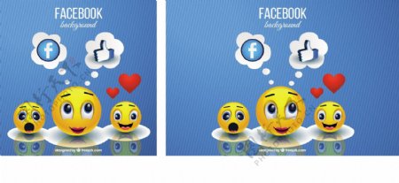 表情符号的背景和脸谱网