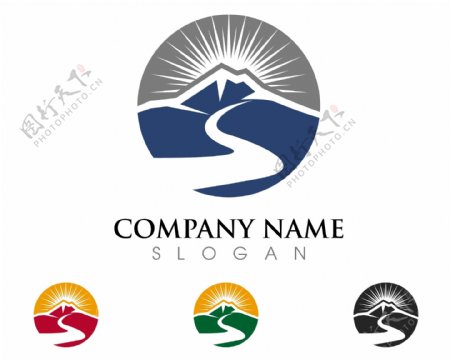 创意山峰阳光logo设计