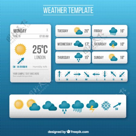 图标的天气应用程序模板