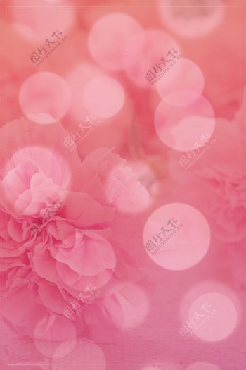 浪漫粉色渐变花朵背景