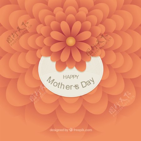 母亲节背景与抽象抽象的橙色花朵