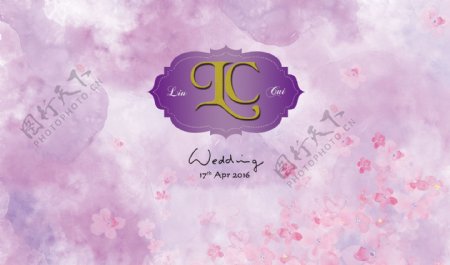 紫色婚礼迎宾喷会图片