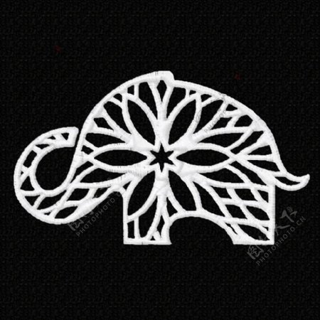 绣花大象色彩免费素材