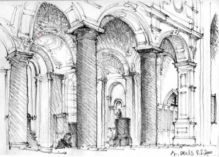 罗马柱建筑效果图