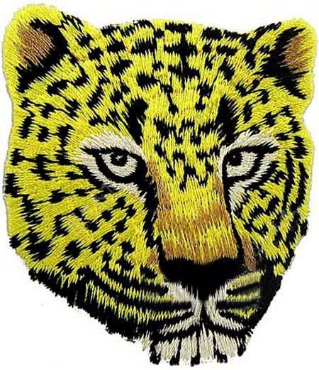 绣花动物豹色彩黄色免费素材